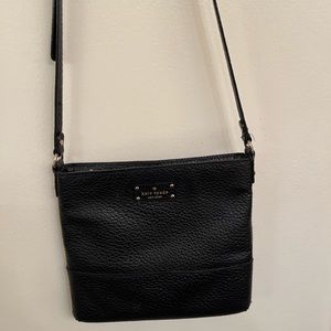 kate spade black leather crossbody purse